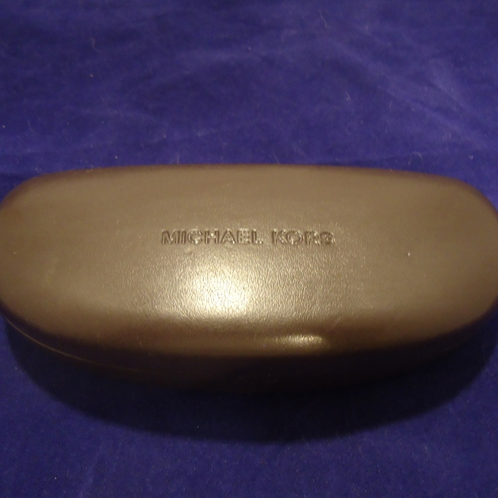 Michael Kors Brown Leather Clamshell Eye Case